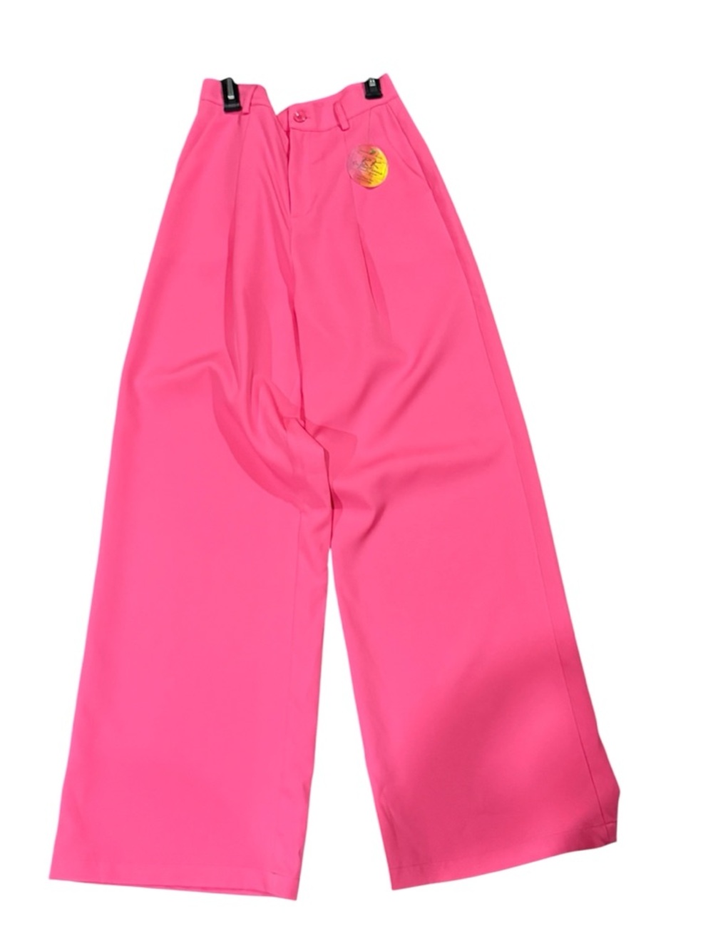 High-Rise Wide Leg Trousers in Bright Pink